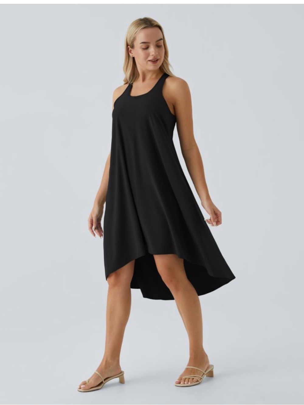 Breezeful™ RacerPocket High Low Flowy Midi Quick Dry Casual Dress